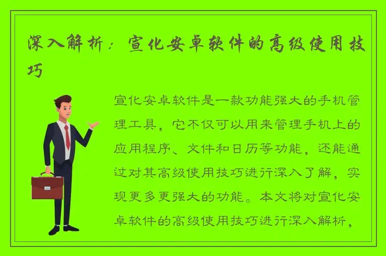 深入解析：宣化安卓软件的高级使用技巧