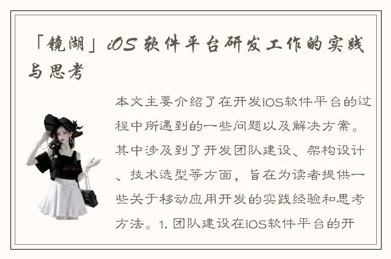 「镜湖」iOS 软件平台研发工作的实践与思考