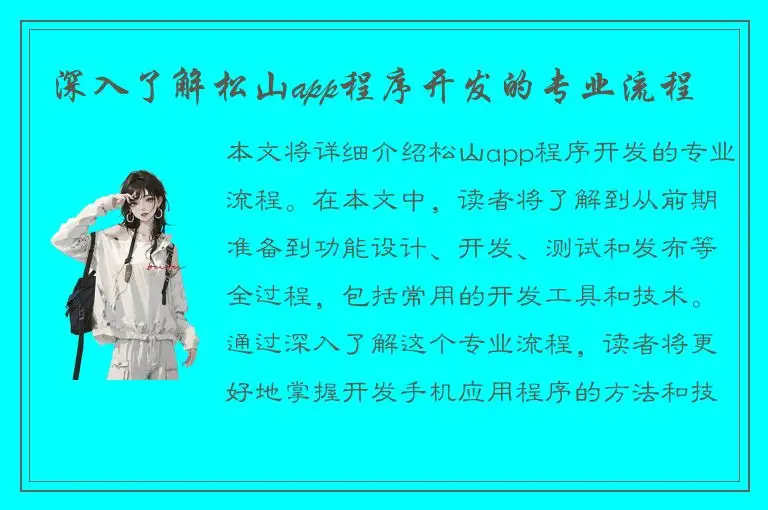 深入了解松山app程序开发的专业流程