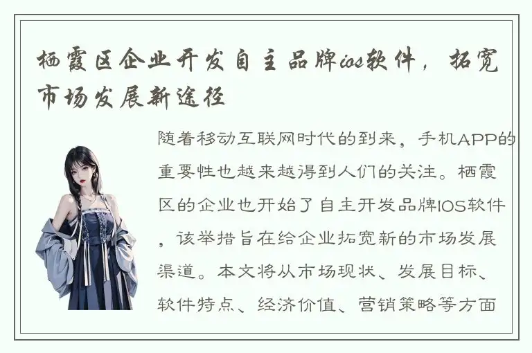 栖霞区企业开发自主品牌ios软件，拓宽市场发展新途径