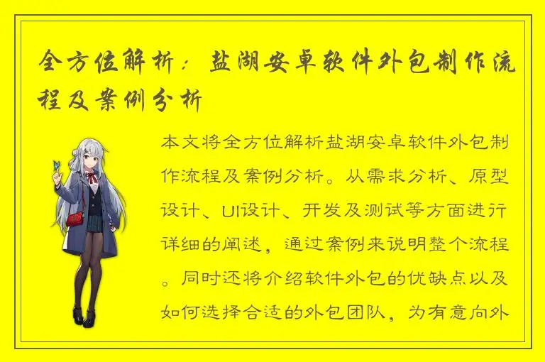 全方位解析：盐湖安卓软件外包制作流程及案例分析