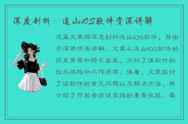 深度剖析：连山iOS软件资深讲解