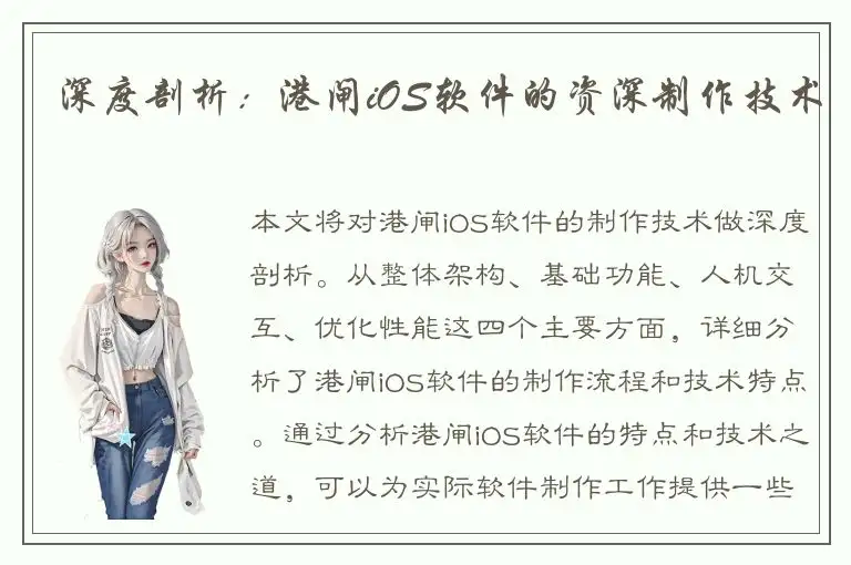 深度剖析：港闸iOS软件的资深制作技术