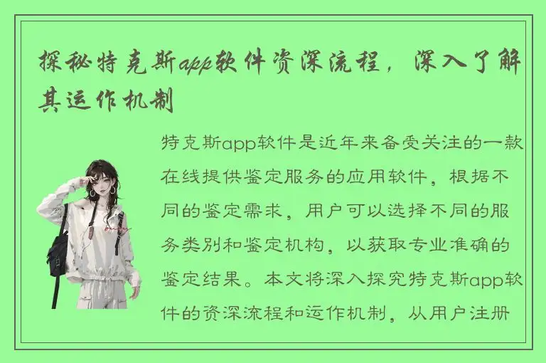 探秘特克斯app软件资深流程，深入了解其运作机制