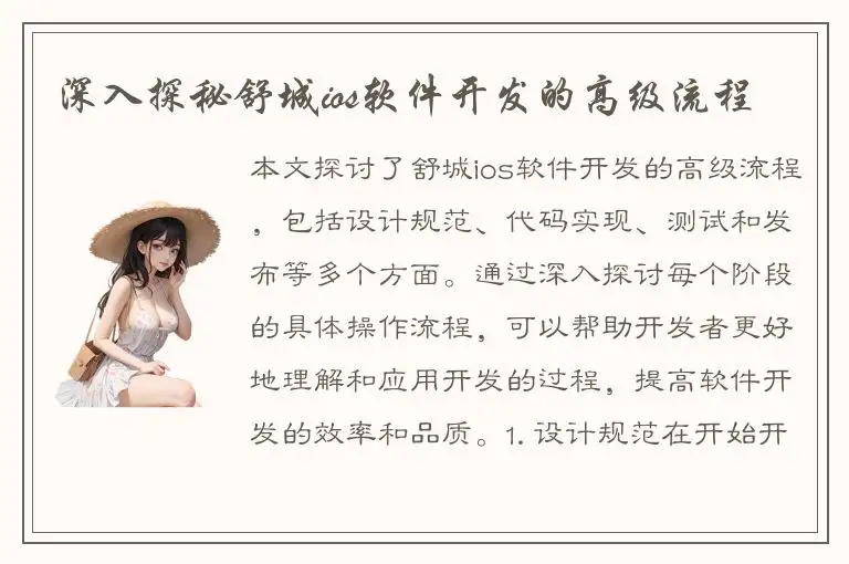 深入探秘舒城ios软件开发的高级流程