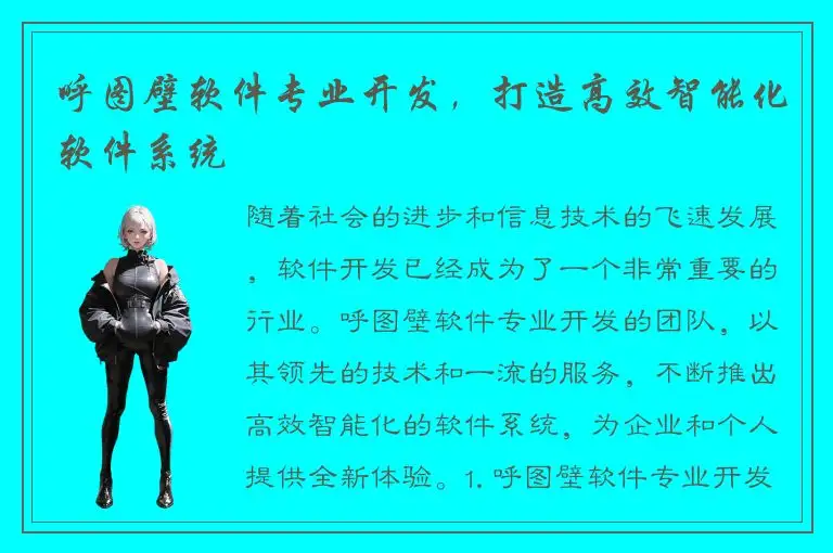 呼图壁软件专业开发，打造高效智能化软件系统
