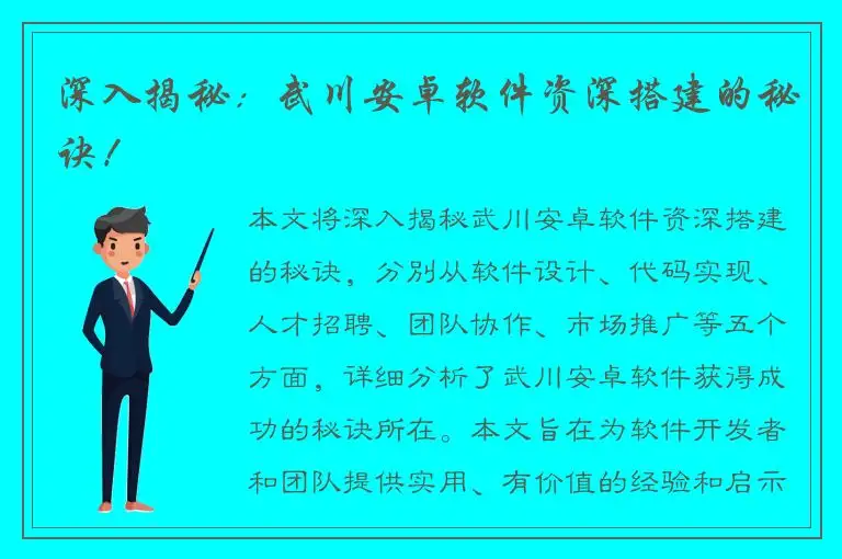深入揭秘：武川安卓软件资深搭建的秘诀！
