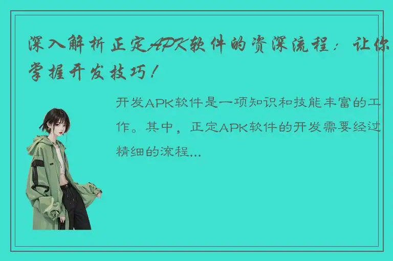 深入解析正定APK软件的资深流程：让你掌握开发技巧！