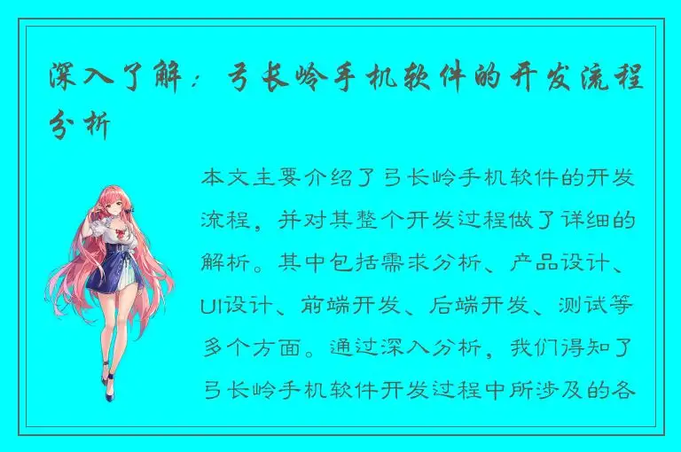 深入了解：弓长岭手机软件的开发流程分析