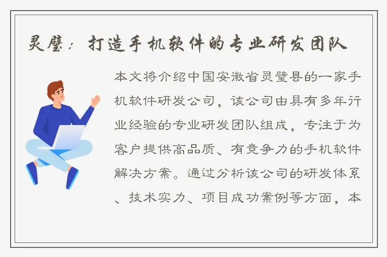 灵璧：打造手机软件的专业研发团队