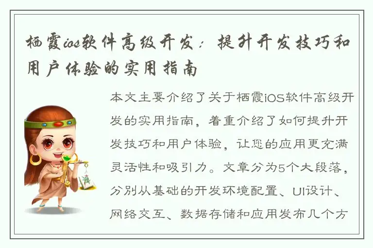 栖霞ios软件高级开发：提升开发技巧和用户体验的实用指南