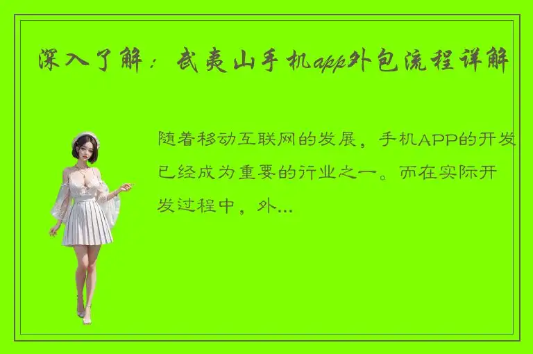 深入了解：武夷山手机app外包流程详解