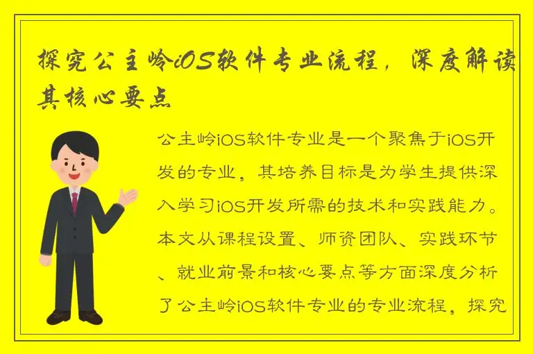 探究公主岭iOS软件专业流程，深度解读其核心要点