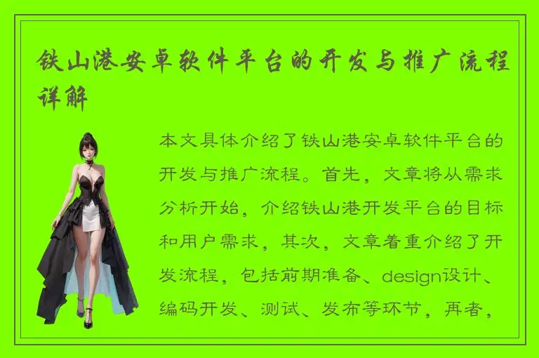铁山港安卓软件平台的开发与推广流程详解