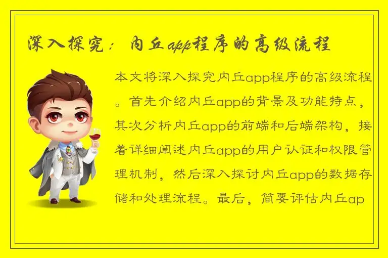 深入探究：内丘app程序的高级流程