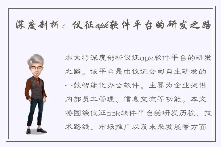深度剖析：仪征apk软件平台的研发之路