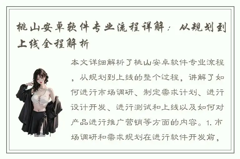 桃山安卓软件专业流程详解：从规划到上线全程解析