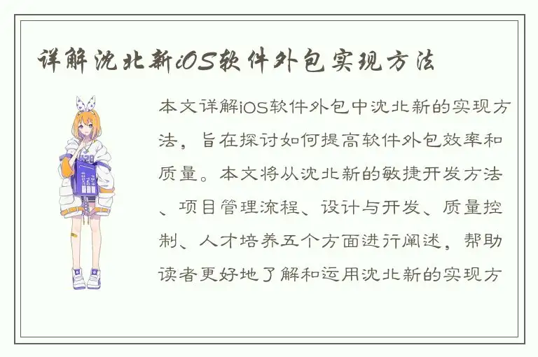 详解沈北新iOS软件外包实现方法