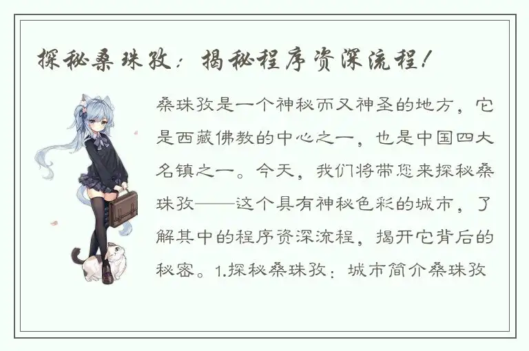 探秘桑珠孜：揭秘程序资深流程!