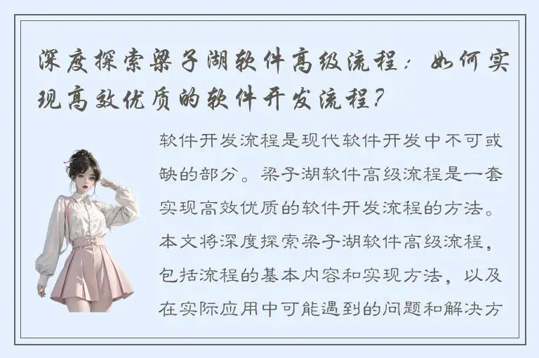 深度探索梁子湖软件高级流程：如何实现高效优质的软件开发流程？