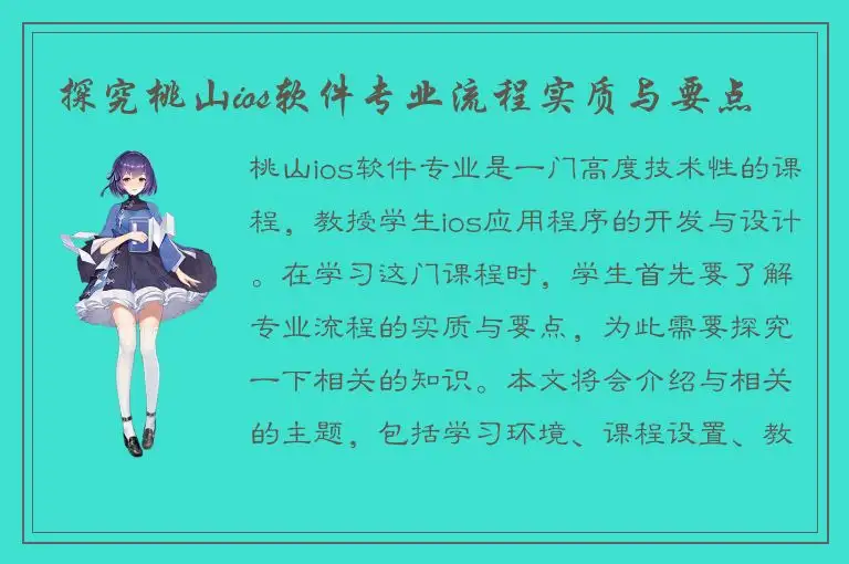 探究桃山ios软件专业流程实质与要点