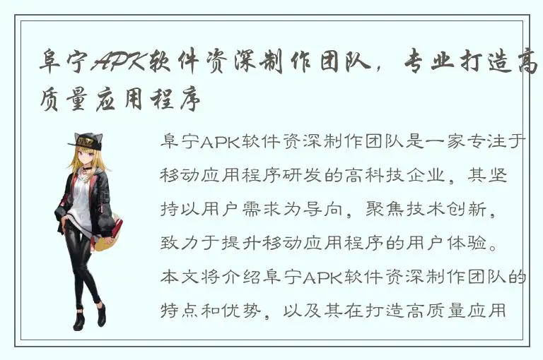 阜宁APK软件资深制作团队，专业打造高质量应用程序