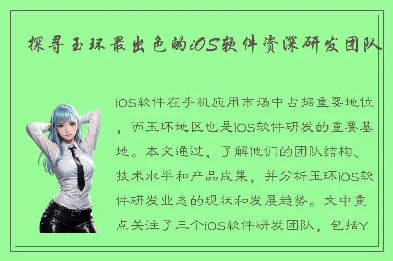 探寻玉环最出色的iOS软件资深研发团队