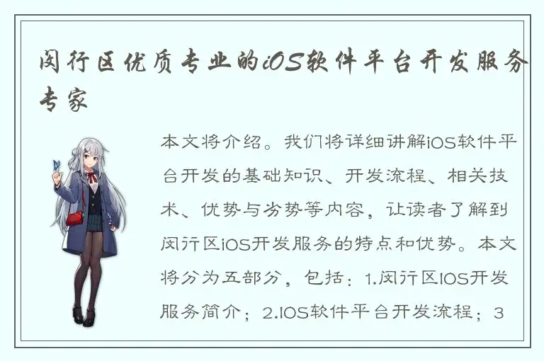 闵行区优质专业的iOS软件平台开发服务专家