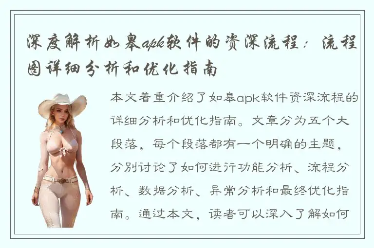 深度解析如皋apk软件的资深流程：流程图详细分析和优化指南