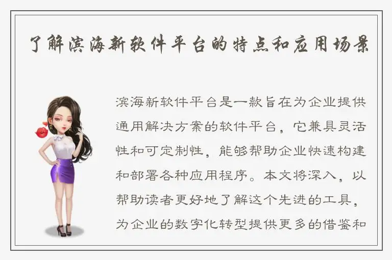 了解滨海新软件平台的特点和应用场景