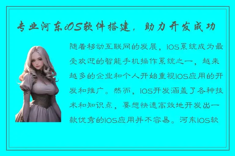 专业河东iOS软件搭建，助力开发成功