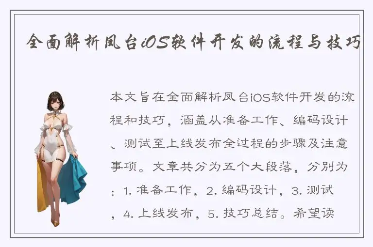 全面解析凤台iOS软件开发的流程与技巧