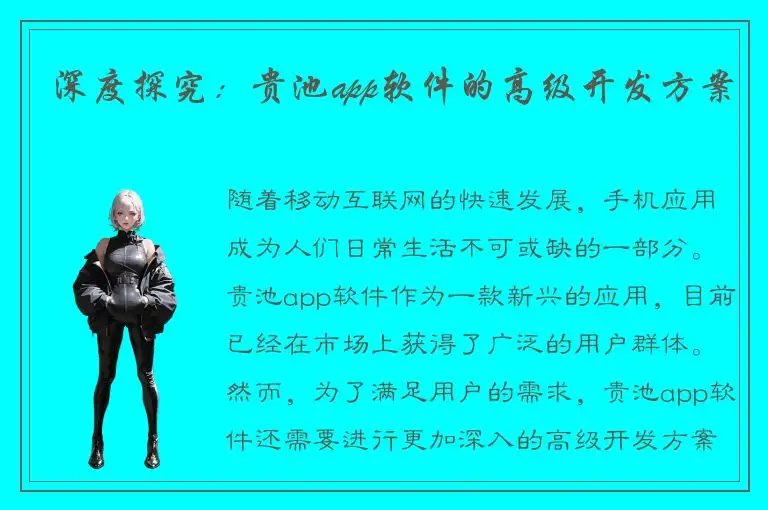 深度探究：贵池app软件的高级开发方案