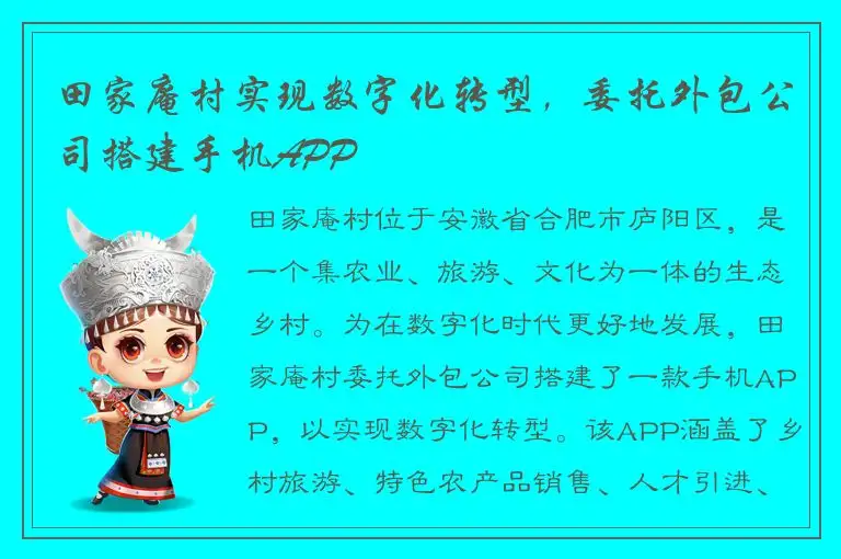 田家庵村实现数字化转型，委托外包公司搭建手机APP