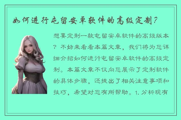 如何进行屯留安卓软件的高级定制？
