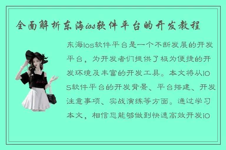 全面解析东海ios软件平台的开发教程