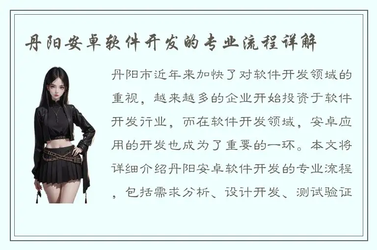 丹阳安卓软件开发的专业流程详解