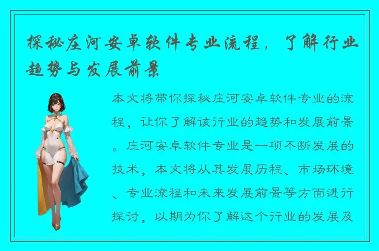 探秘庄河安卓软件专业流程，了解行业趋势与发展前景