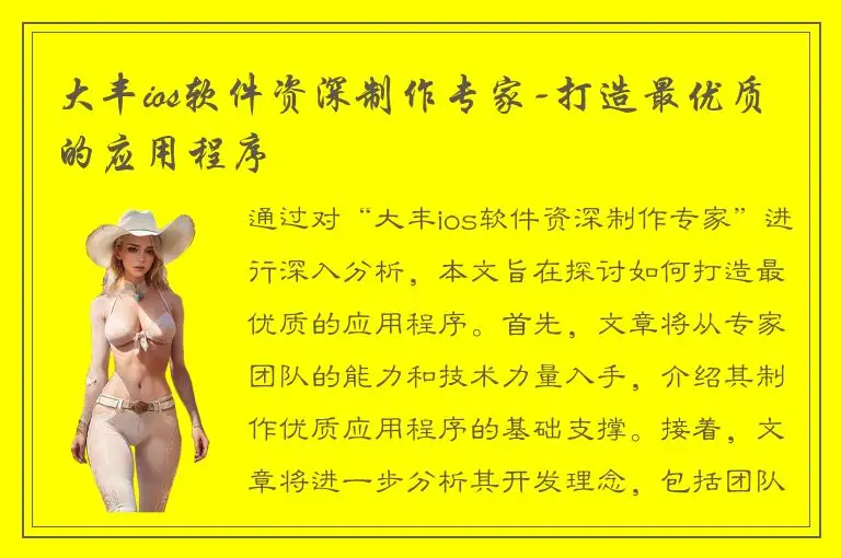 大丰ios软件资深制作专家-打造最优质的应用程序