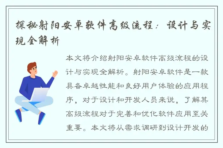 探秘射阳安卓软件高级流程：设计与实现全解析