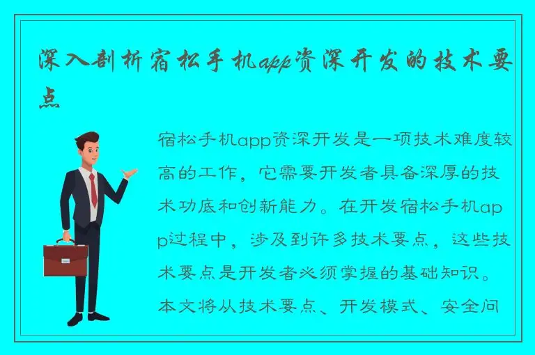 深入剖析宿松手机app资深开发的技术要点