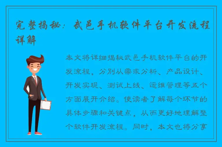 完整揭秘：武邑手机软件平台开发流程详解