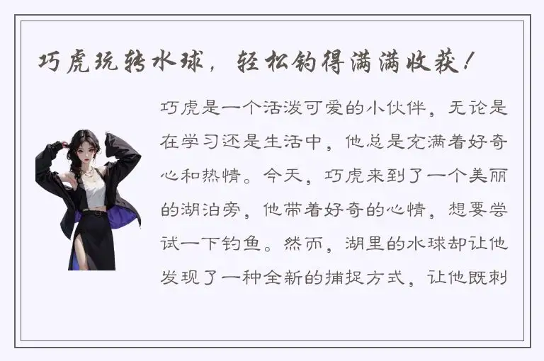 巧虎玩转水球，轻松钓得满满收获！